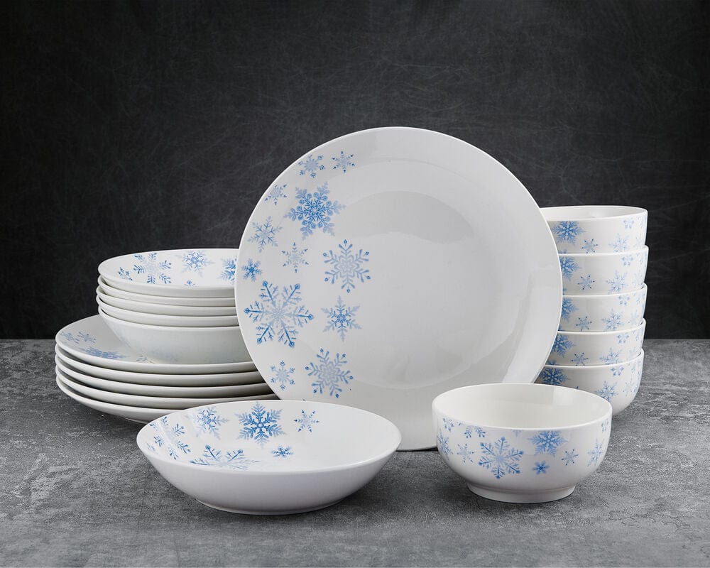 Winter Snowflakes 18 Piece Dinnerware Set Service For 6 Pfaltzgraff