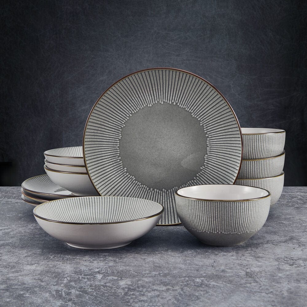 Arlie Gray 12 Piece Dinnerware Set, Service for 4 – Pfaltzgraff