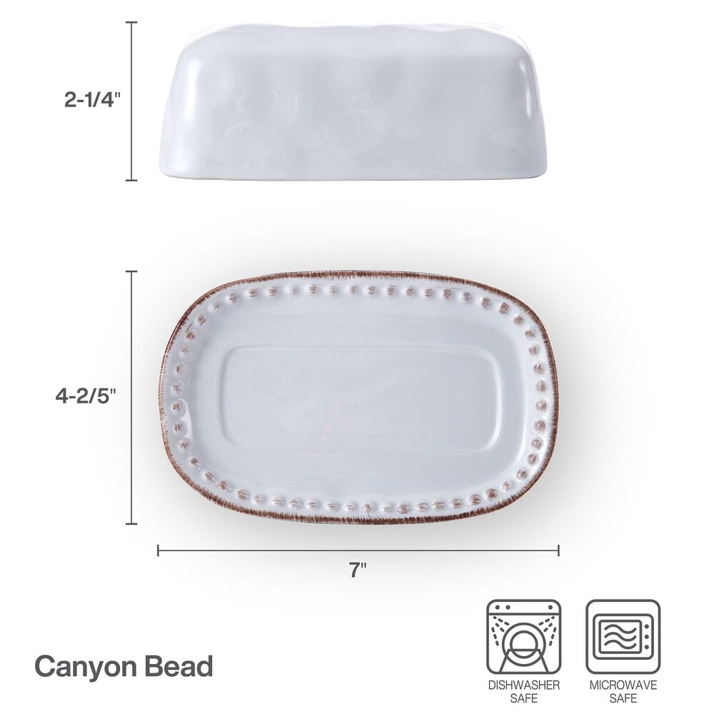 Canyon Bead Covered Butter Dish