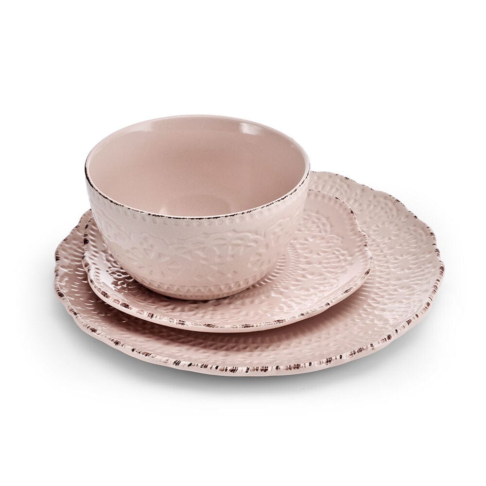 Chateau Pink 12 Piece Dinnerware Set, Service for 4