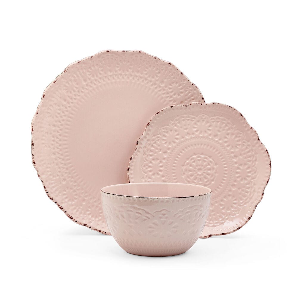 Chateau Pink 12 Piece Dinnerware Set, Service for 4