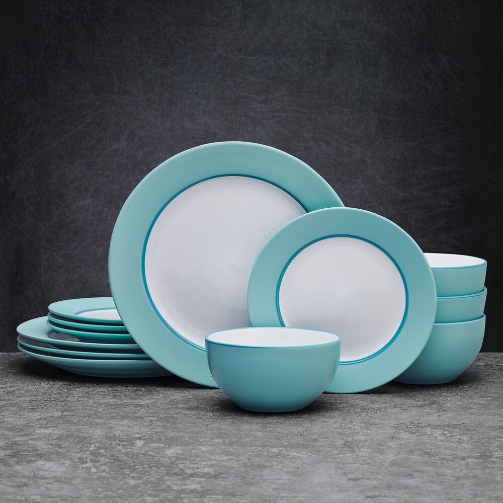 Grayson Teal 12 Piece Dinnerware Set, Service for 4