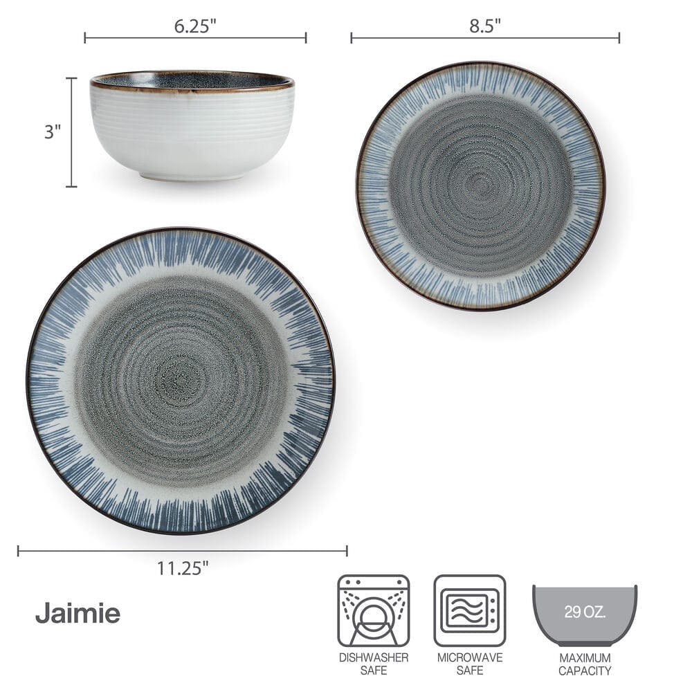 Jaimie 12 Piece Dinnerware Set, Service for 4