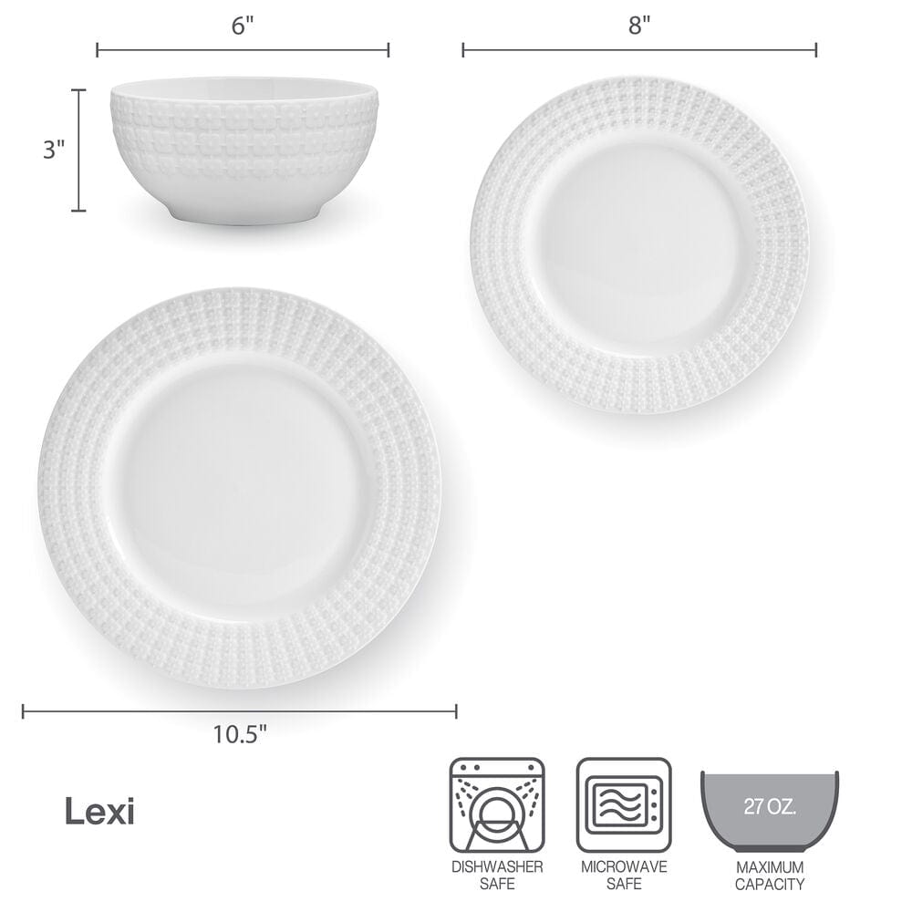 Lexi 12 Piece Dinnerware Set, Service for 4