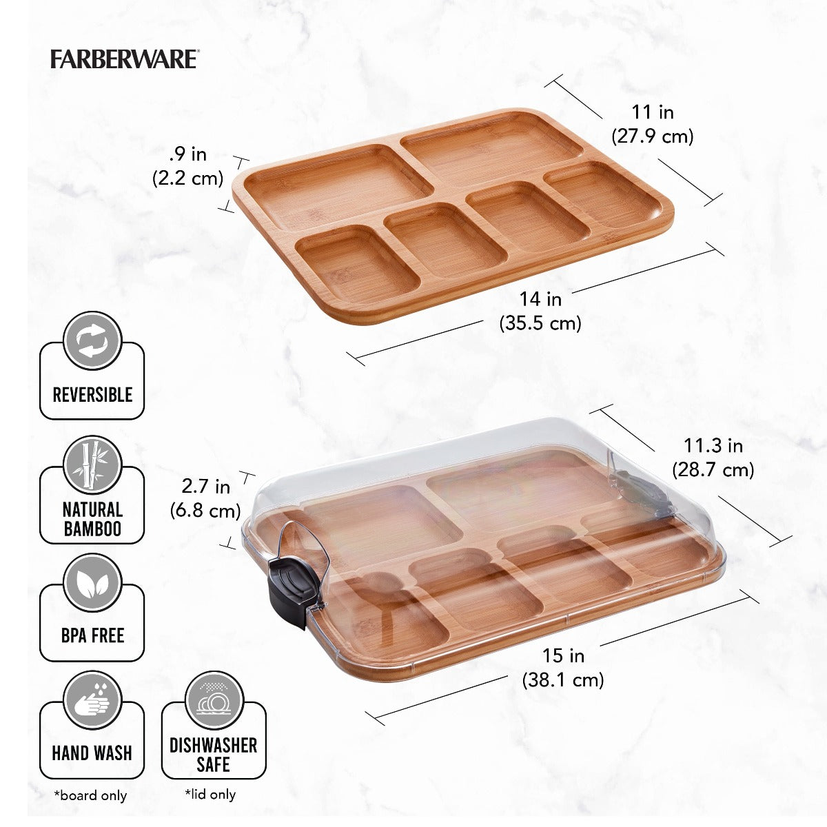 Farberware Build-A-Board ™ Cutting Board with Clear Locking Lid, 11x14