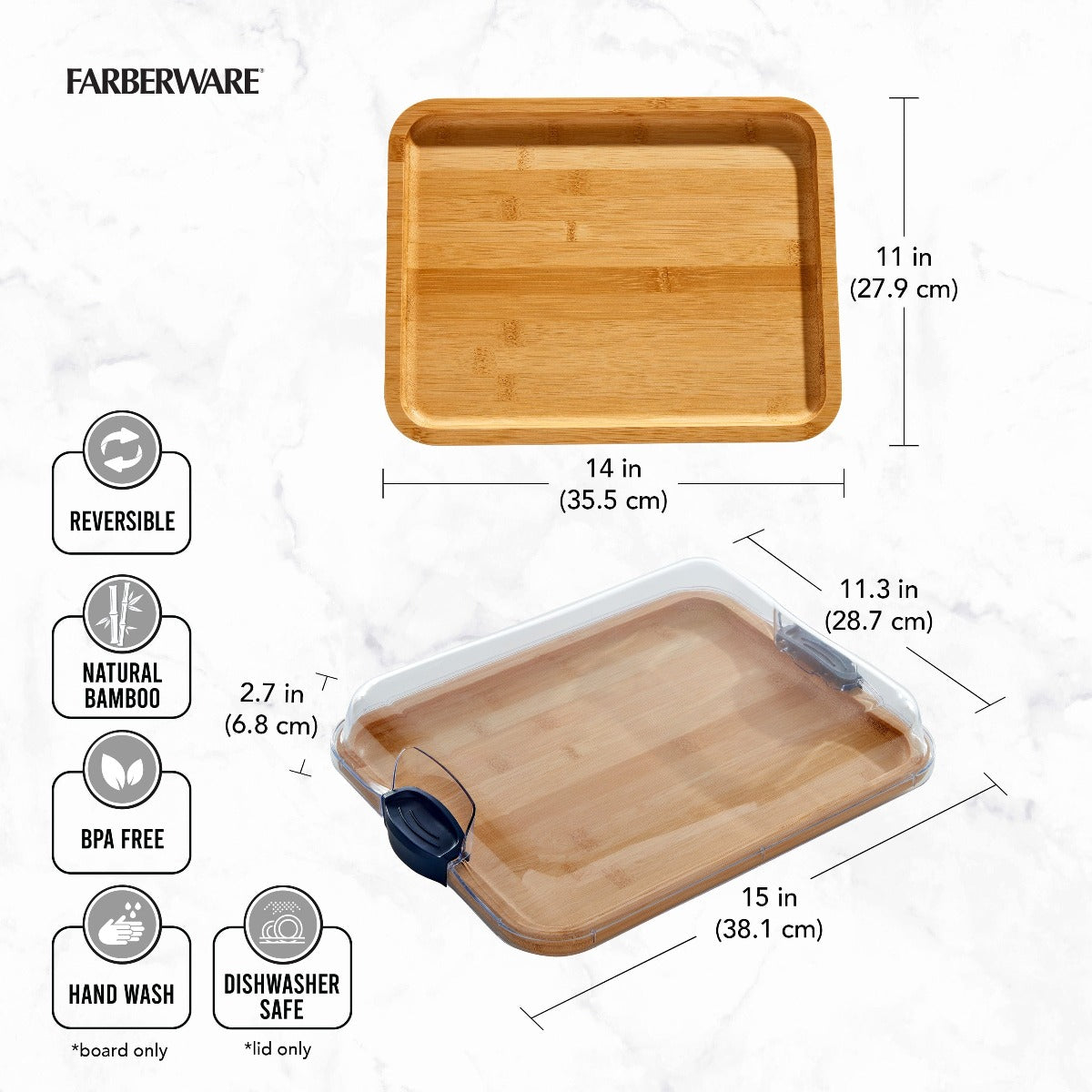 Farberware Build-A-Board ™ Cutting Board with Clear Locking Lid, 11x14