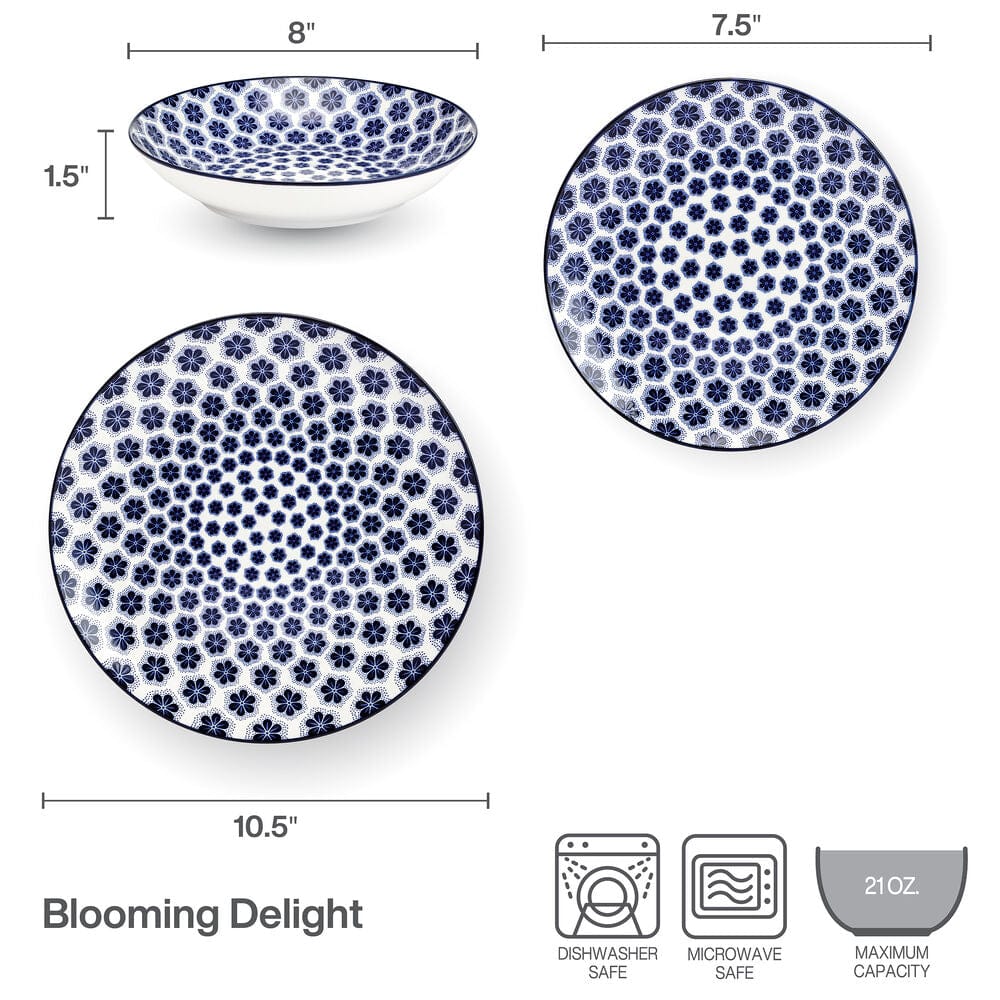 Blooming Delight 12 Piece Dinnerware Set, Service for 4