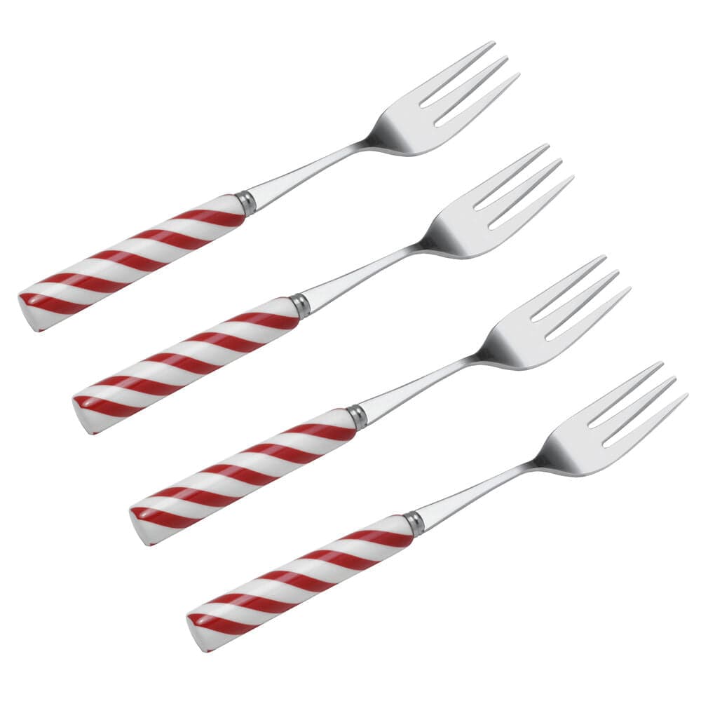 Candy Cane Set of 4 Appetizer Forks