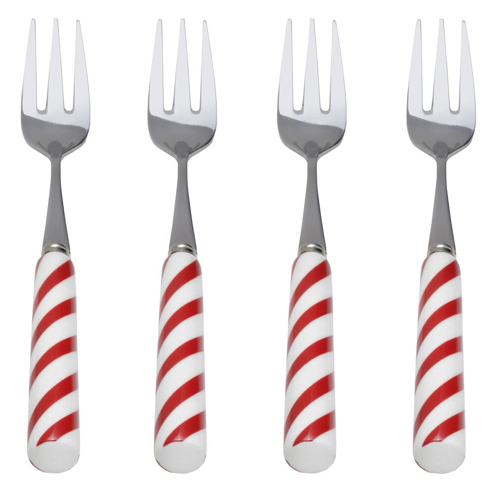 Candy Cane Set of 4 Appetizer Forks