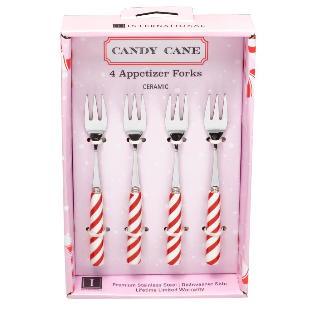 Candy Cane Set of 4 Appetizer Forks