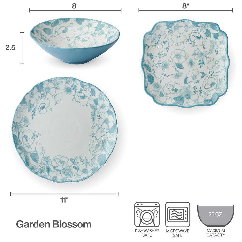 Garden Blossom 12 Piece Dinnerware Set, Service for 4