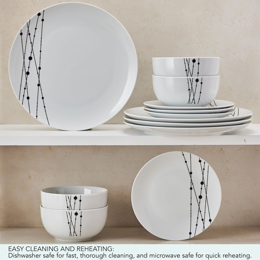 Linear Symphony 12 Piece Dinnerware Set, Service for 4