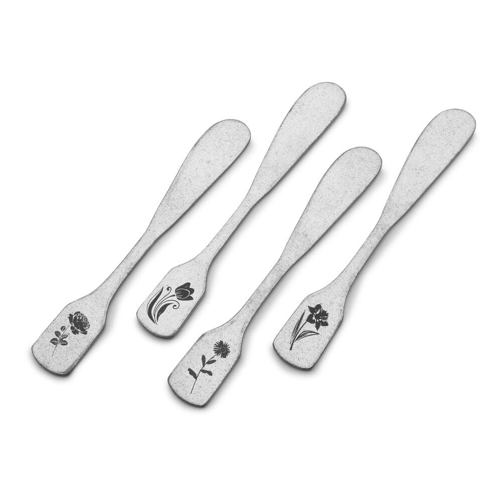 Matte Floral Set of 4 Spreaders