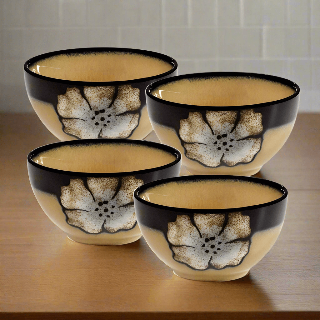 Painted Poppies Set of 4 Fruit Bowls