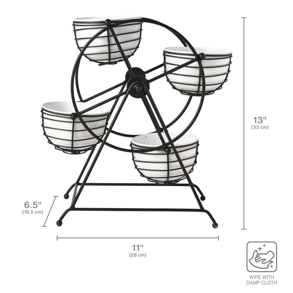 Ferris Wheel Entertaining Dip Bowl Serving Caddy