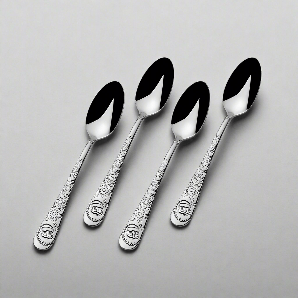 Santa Set of 4 Mini Coffee Spoons