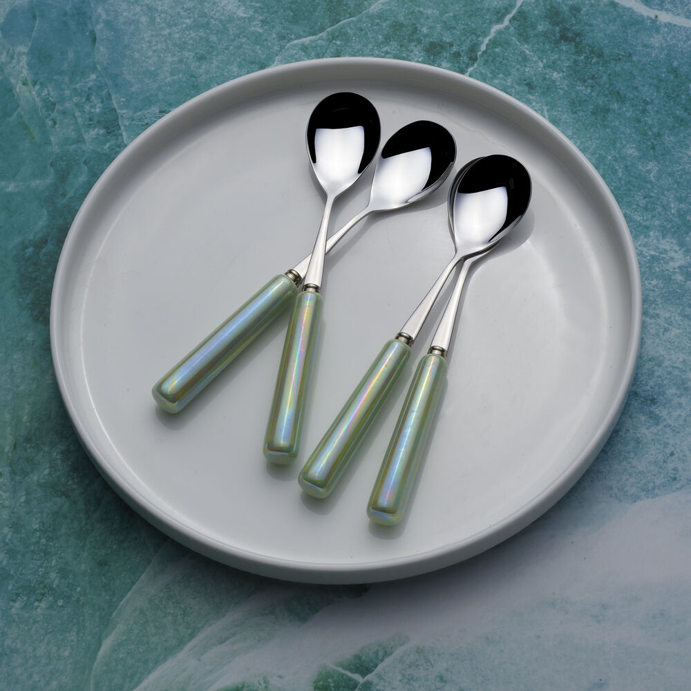 Serenity Ceramic Handle Set of 4 Mini Coffee Spoons