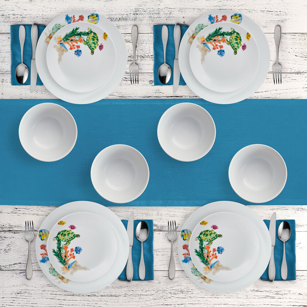 Underwater Life 12 Piece Dinnerware Set, Service for 4