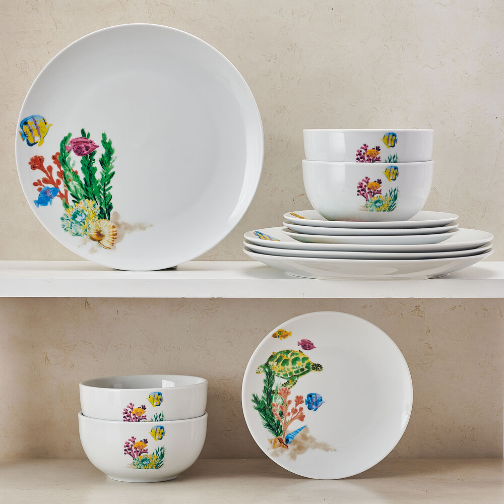 Underwater Life 12 Piece Dinnerware Set, Service for 4