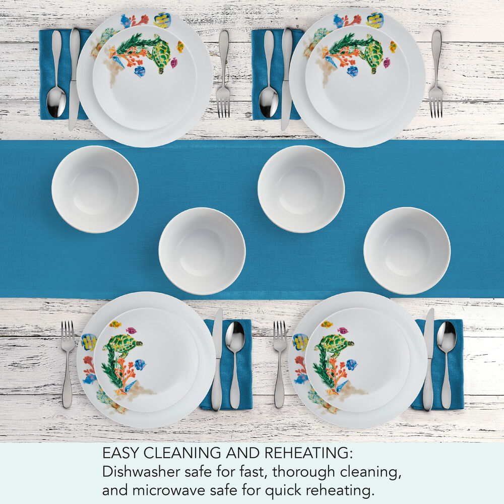 Underwater Life 12 Piece Dinnerware Set, Service for 4