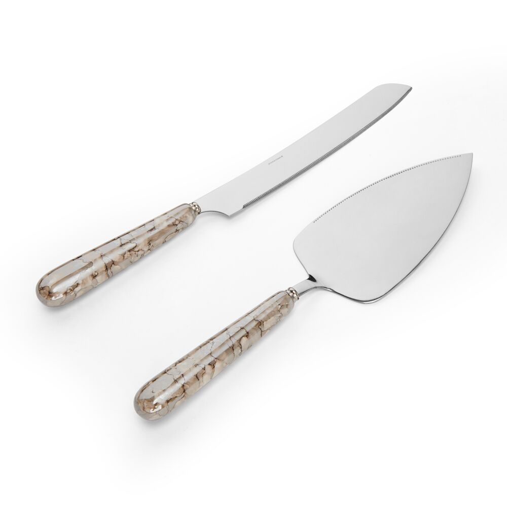 Westwind Ceramic Handle 2 Piece Cake Knife and Server Set