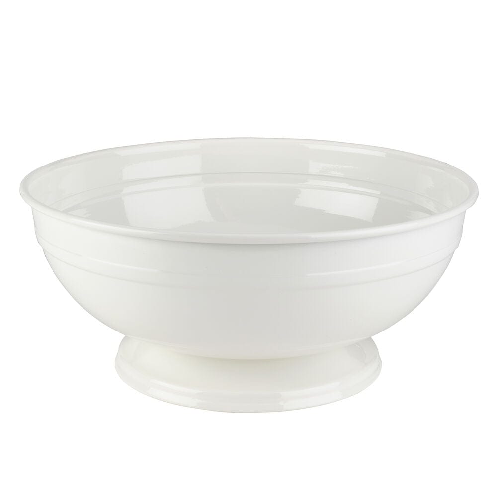 White Footed Metal Serve Bowl