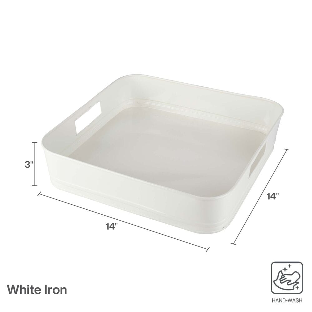 White Square Metal Serving Tray