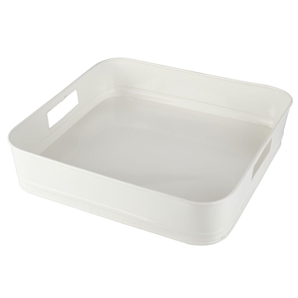 White Square Metal Serving Tray