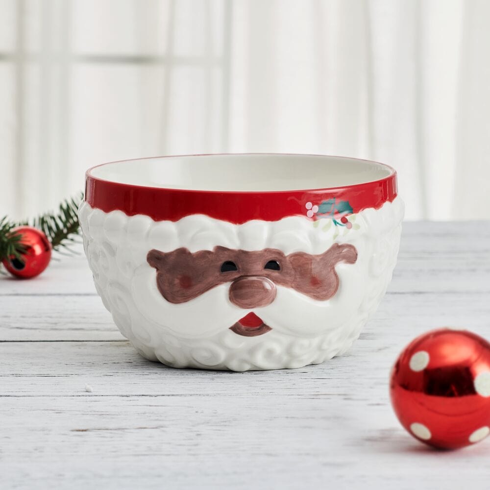 Winterberry® African American Jolly Santa Sculpted Cereal Bowl