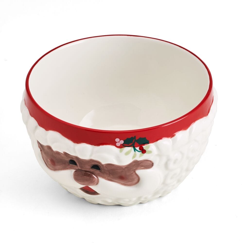 Winterberry® African American Jolly Santa Sculpted Cereal Bowl