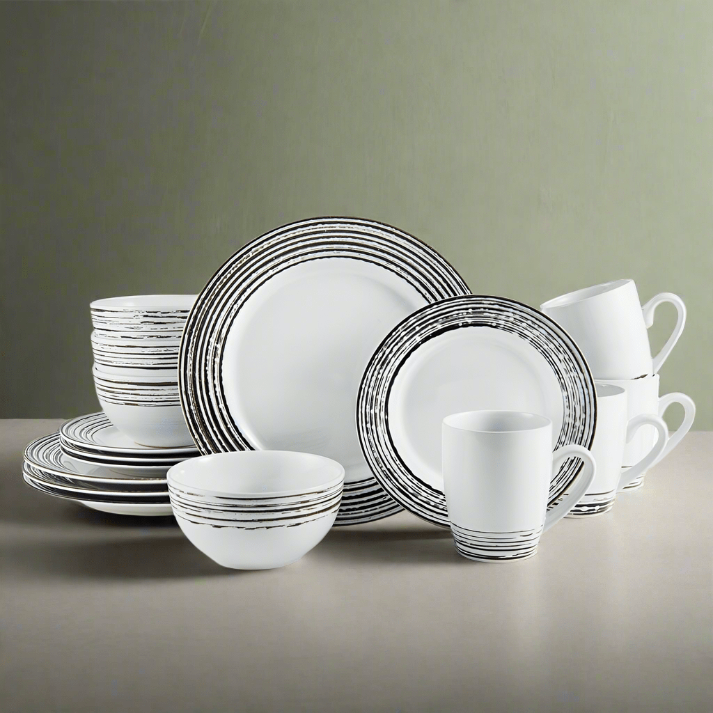 Bryson White 16 Piece Dinnerware Set, Service for 4