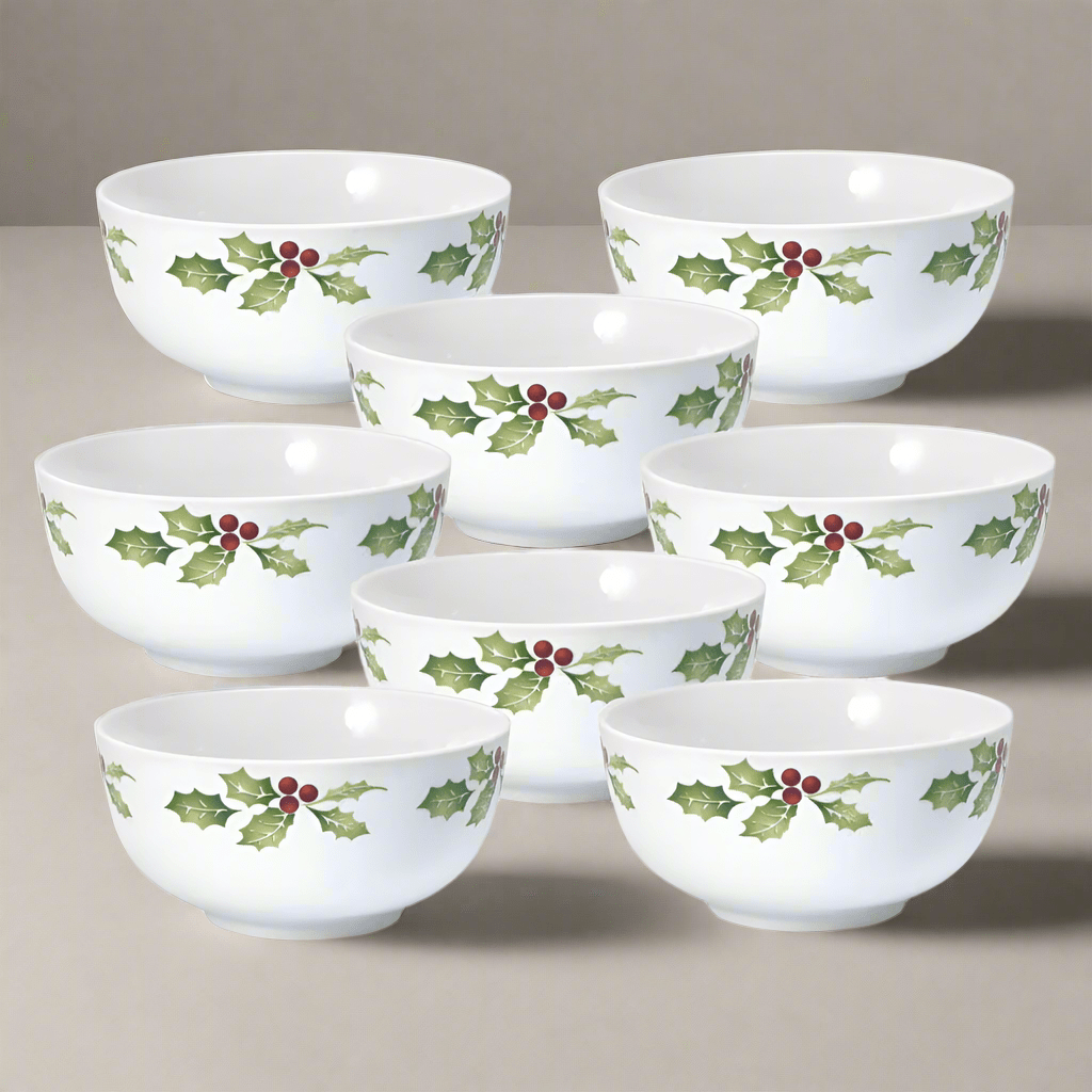 Christmas Day Set of 8 Soup Cereal Bowls