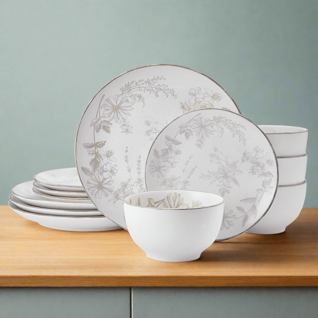 Enchanted Bloom 12 Piece Dinnerware Set, Service for 4