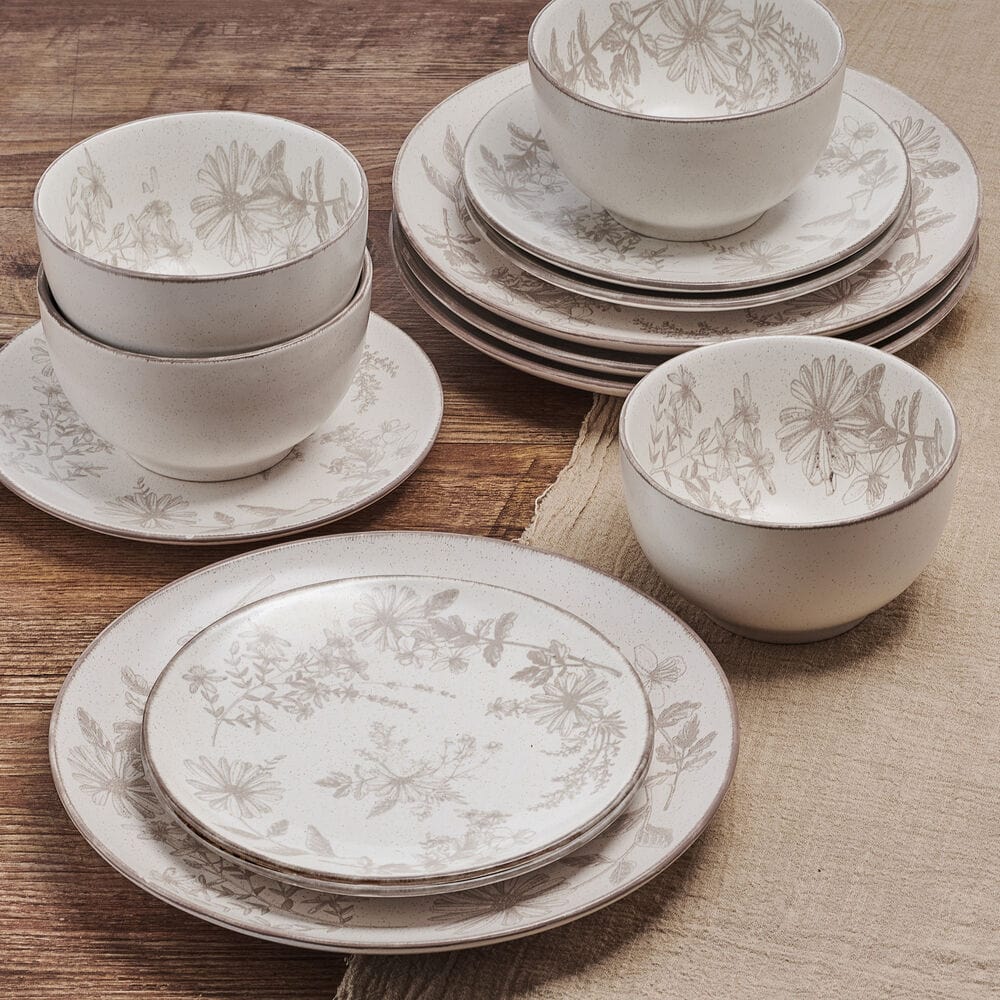 Enchanted Bloom 12 Piece Dinnerware Set, Service for 4