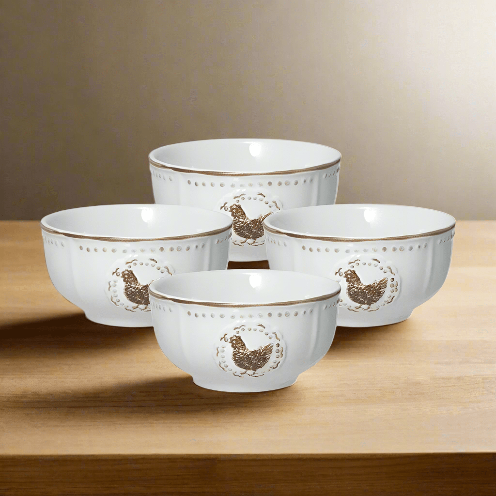 Farmhouse Hen Set of 4 Fruit Bowls