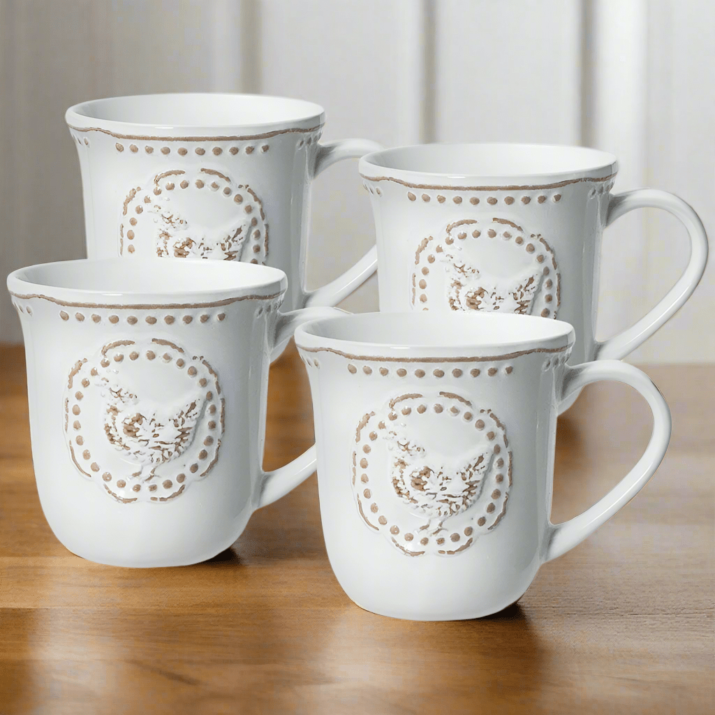 Farmhouse Hen Set of 4 Mugs