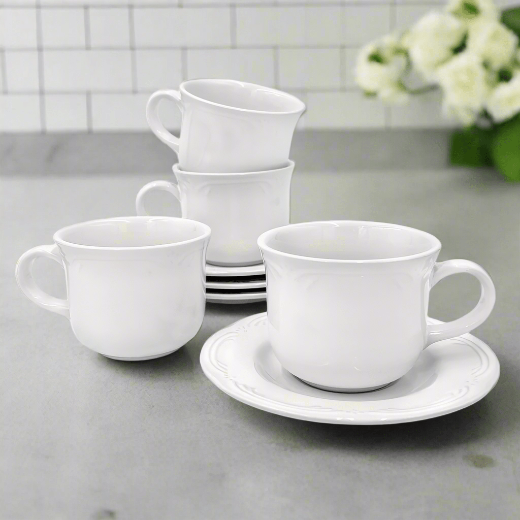 Filigree® Set of 4 Tea Cups and Saucers