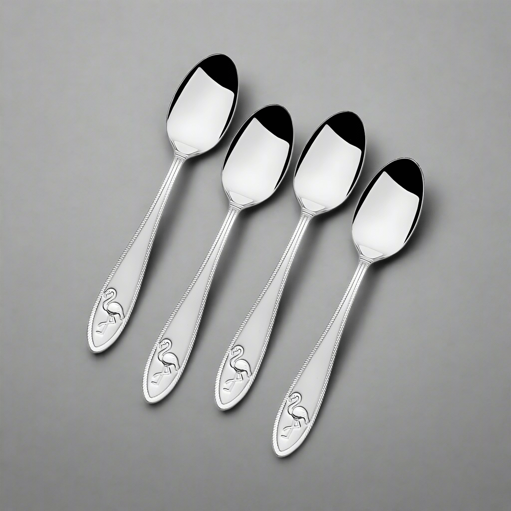 Flamingo Set of 4 Demitasse Mini Coffee Spoons