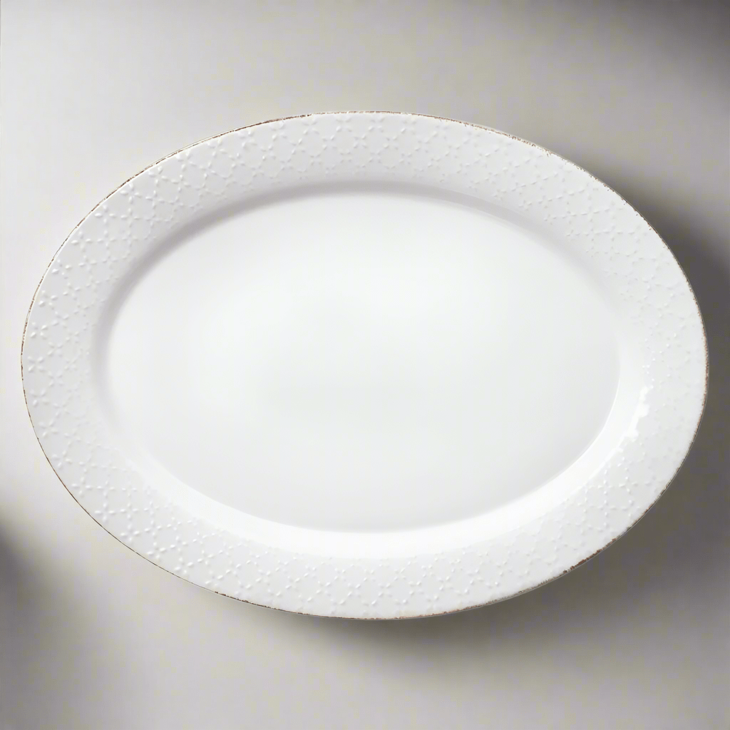 French Lace White Oval Platter