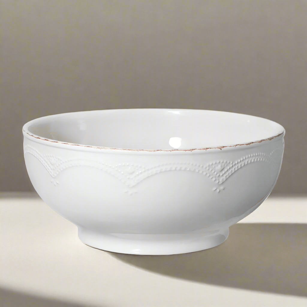 French Lace White Serve Bowl