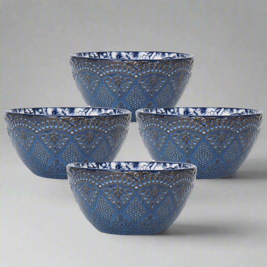 Gabriela Blue Set of 4 Soup Cereal Bowls