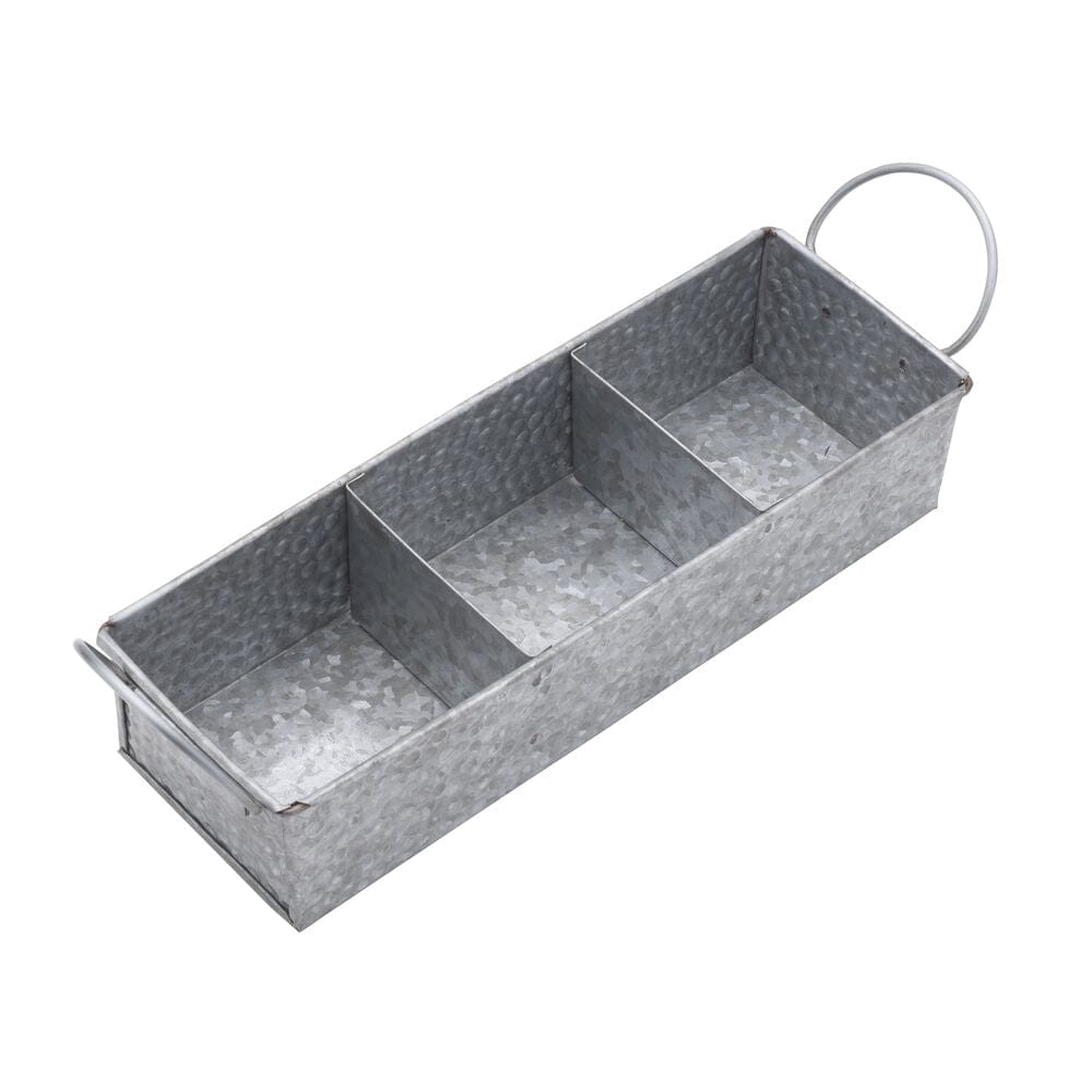 Hammered Galvanized Metal Divided Tray Caddy – Pfaltzgraff