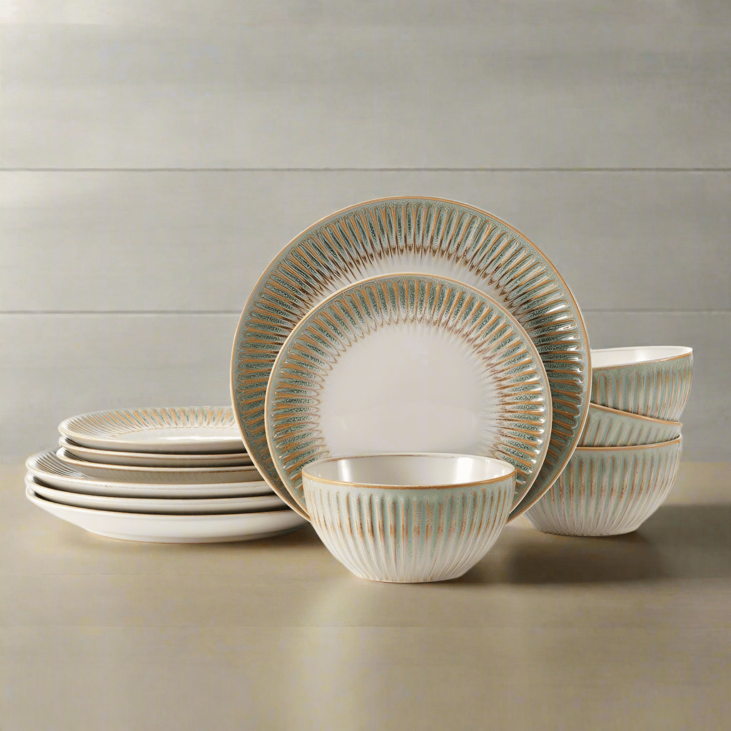 Hensley Green 12 Piece Dinnerware Set, Service for 4