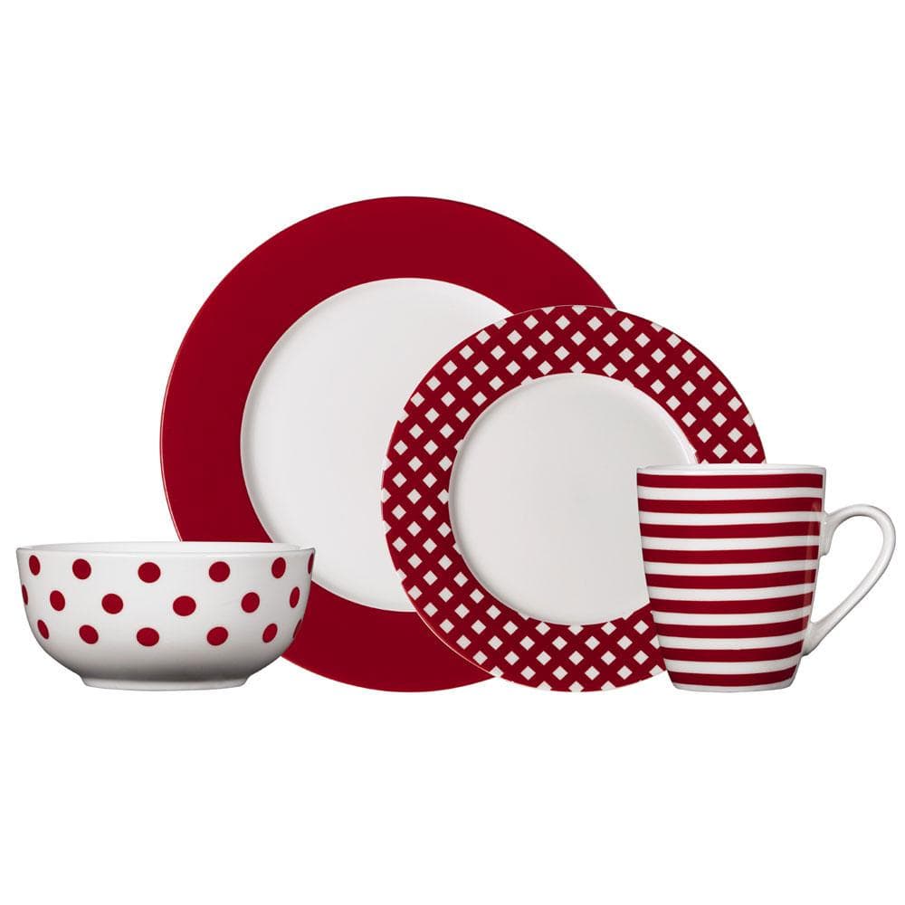 Kenna Red Dinnerware Set