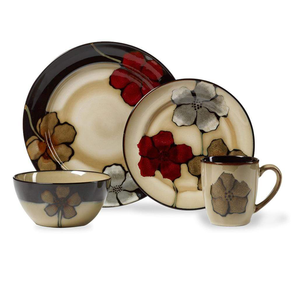 Painted Poppies 32 Piece Dinnerware Set, Service for 8