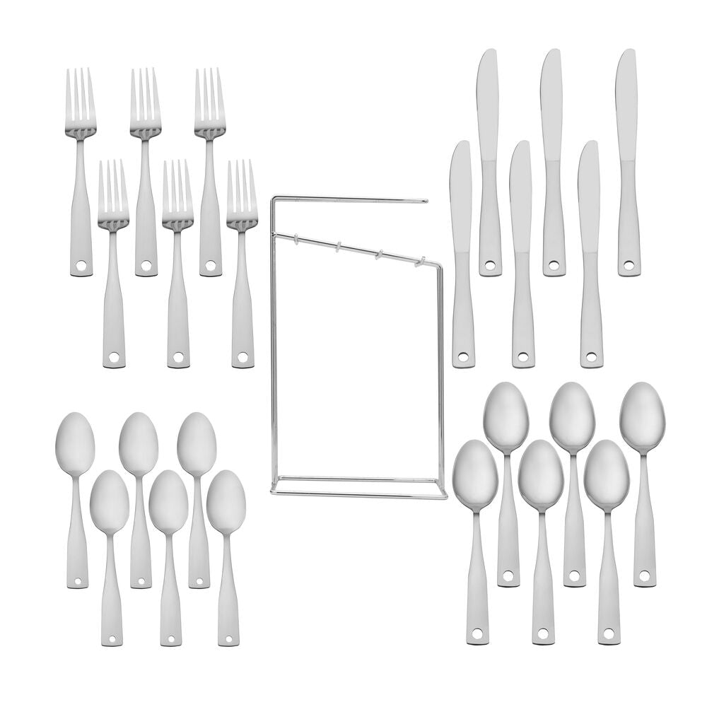 Piccadilly 24 Piece Flatware Set with Caddy, Service for 6