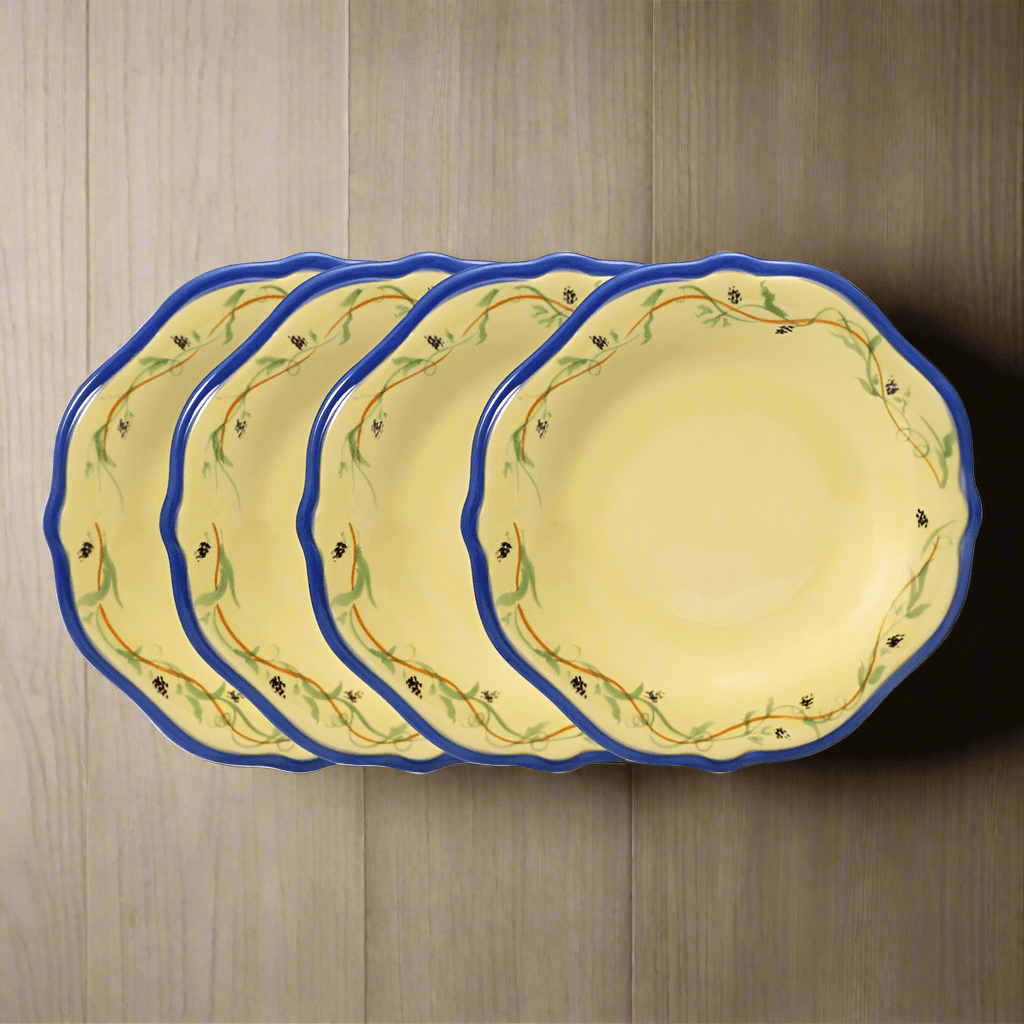 Pistoulet® Set of 4 Salad Plates with Blue Band