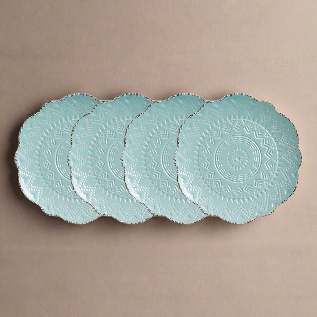 Remembrance Teal Set of 4 Salad Plates