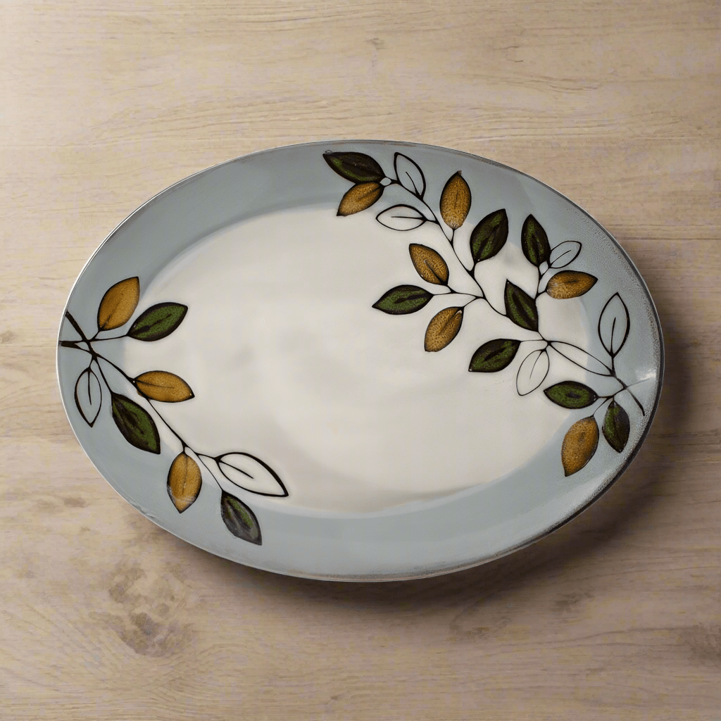 Rustic Leaves Oval Platter