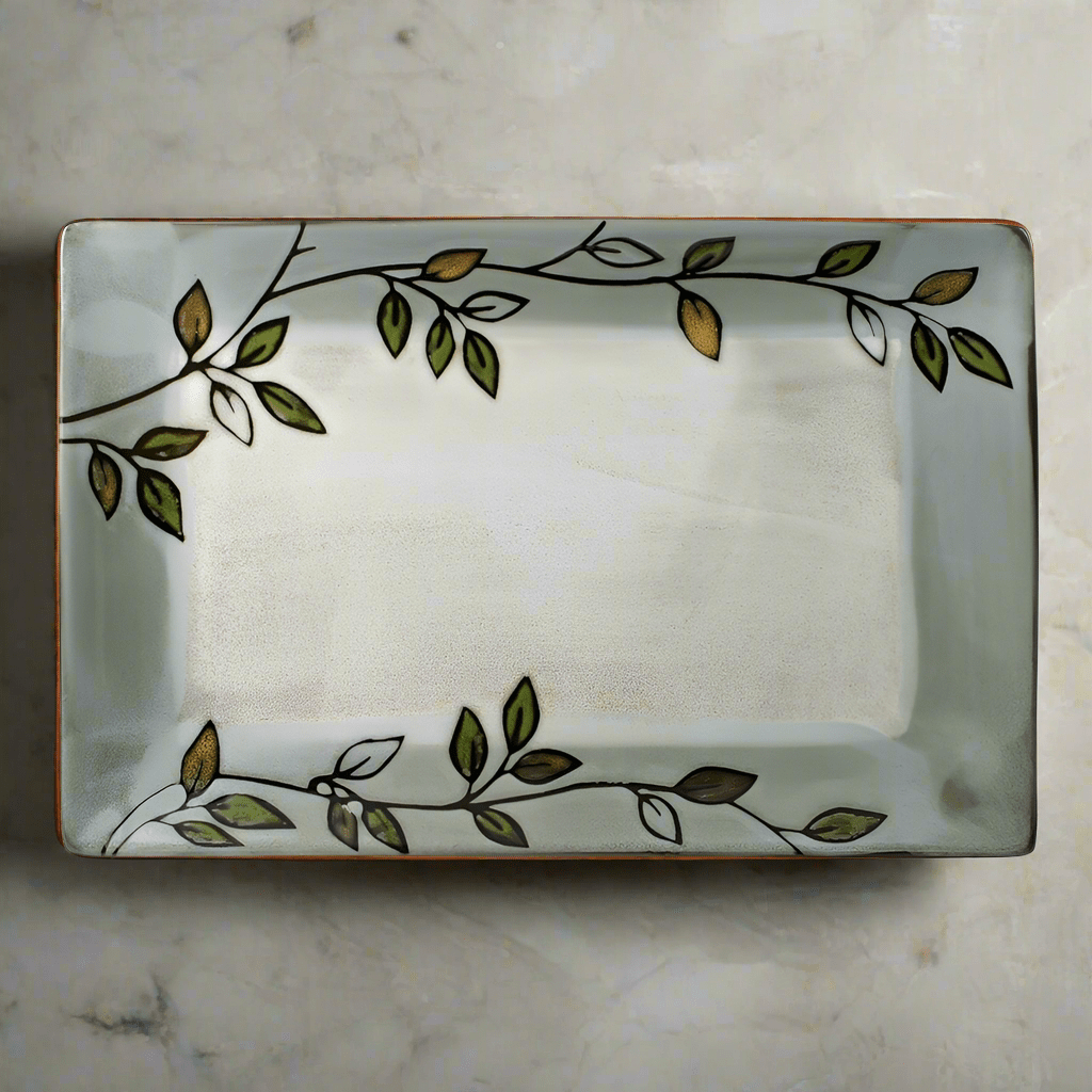 Rustic Leaves Rectangular Platter